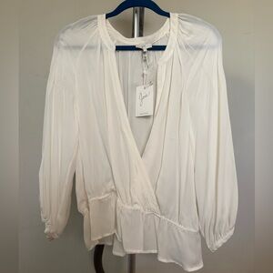 Joie- 100% silk off white blouse